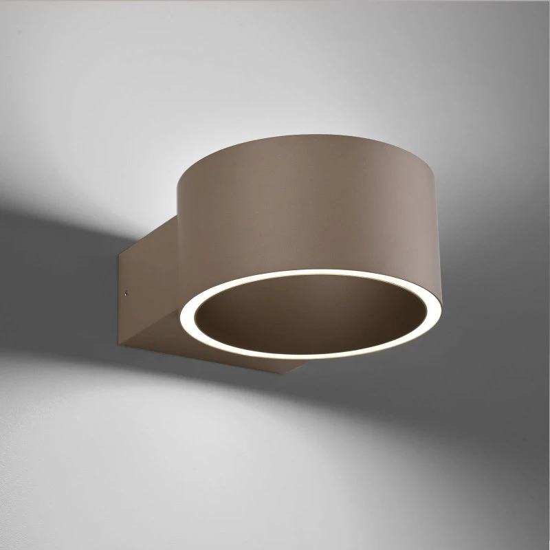 PURE Clipse Applique murale LED cylindrique, Bronze & Aluminium, Ø 15 cm