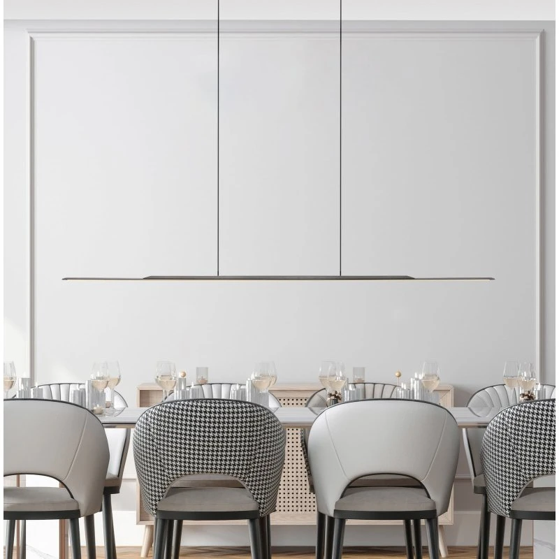Suspension LED PURE Surface Grise 160 cm - Aluminium - 3000 K