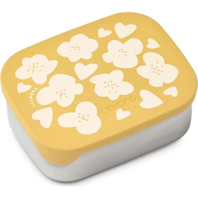 Liewood Arthur Flower Lemon Yellow - Boîte à goûter 3 compartiments