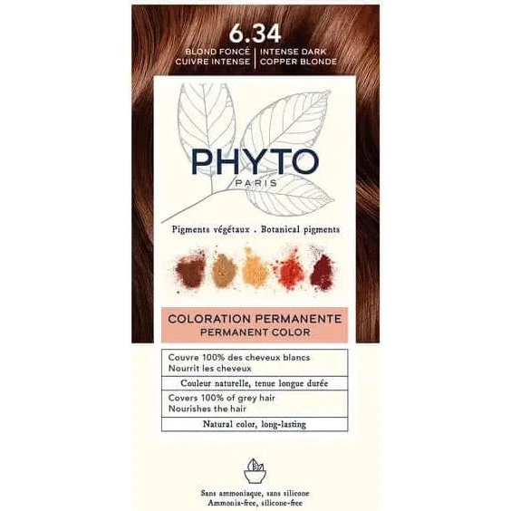 Phyto Coloration Permanente 6.34 Blond Cuivré Foncé - 110 ml
