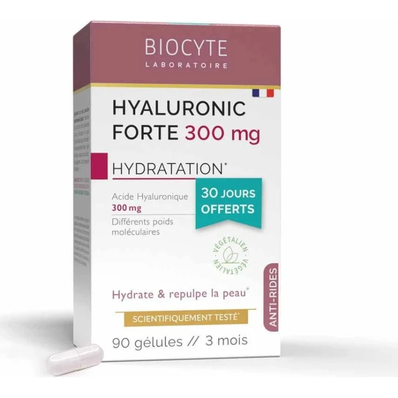 Biocyte Hyaluronic Forte 300mg - 90 Gélules Anti-rides