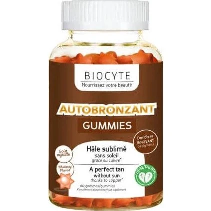 Biocyte Gommes Autobronzantes 60 Gélules - Goût Myrtille