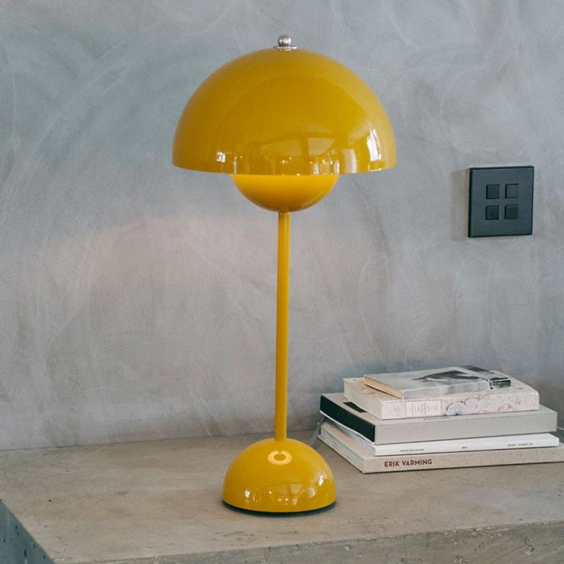 &Tradition Lampe à poser Flowerpot VP3, jaune moutarde, 50 cm
