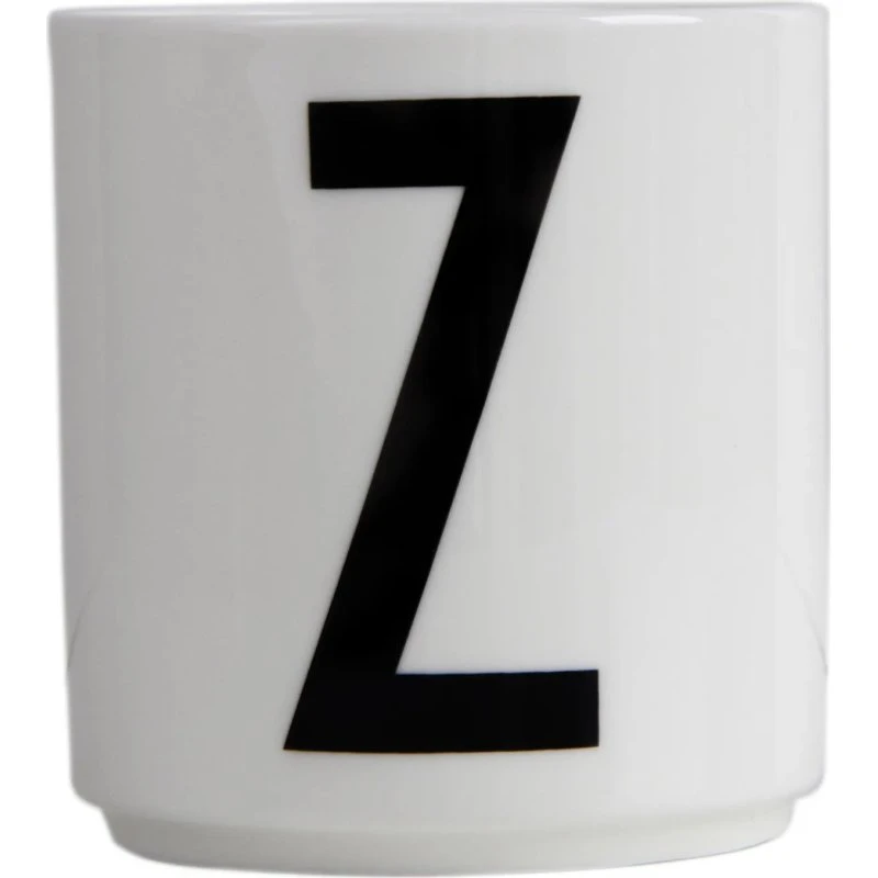 Design Letters Tasse en Porcelaine Fine Bone China - Lettre Z - Blanc