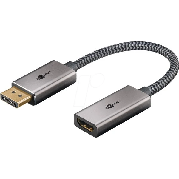 Goobay DisplayPort vers HDMI 4K@60Hz, câble adaptateur doré