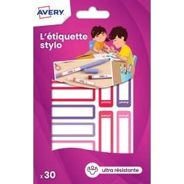 Avery Étiquettes 10x50 mm Rose/Rouge - 30 pcs