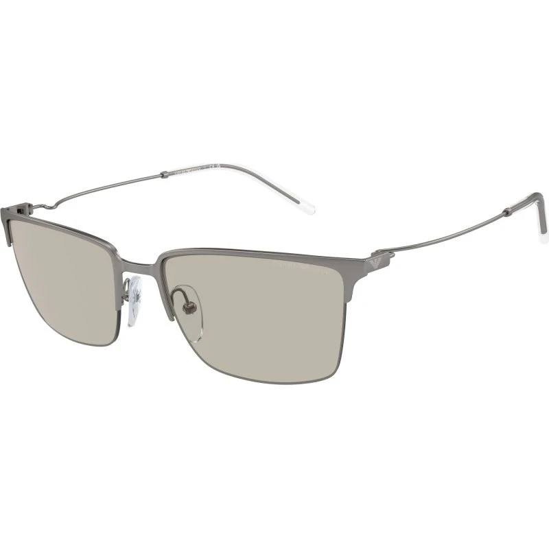 Emporio Armani EA2155 Lunettes de Soleil Homme Carrées Métal Gris/Brun