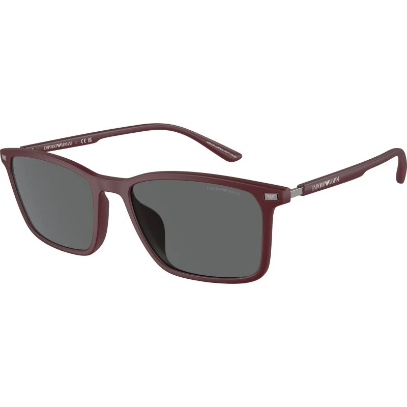 Emporio Armani EA4223U Lunettes de Soleil Carrées Rouges et Grises