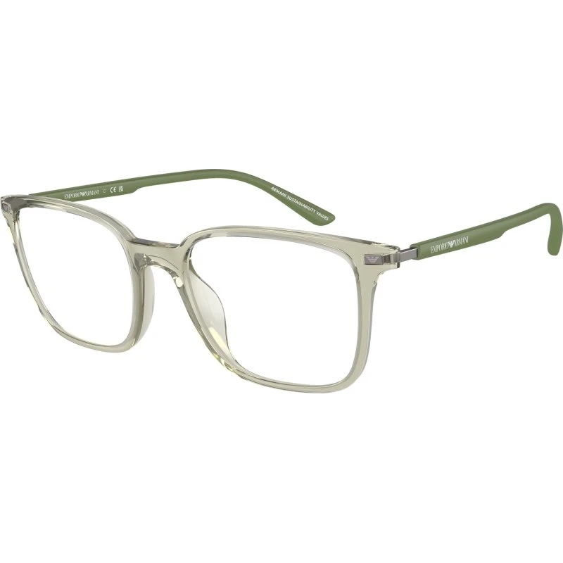 Emporio Armani EA3242U 6107 Lunettes Optiques Carrées Vert Transparent