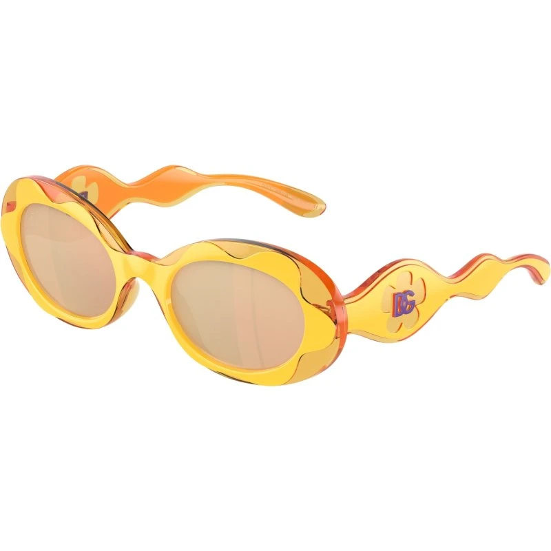 Dolce & Gabbana Enfant DX6005 Lunettes de Soleil Jaune Orange Miroir