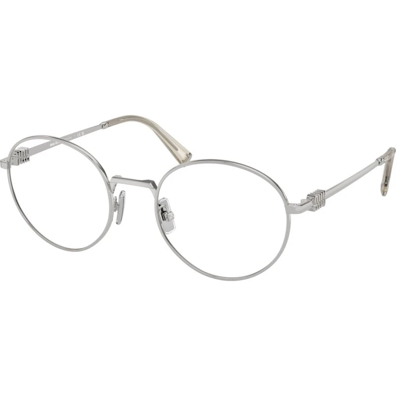 Miu Miu MU 52XV 1BC1O1 - Montures Optiques Rondes en Métal Argent