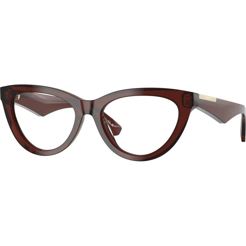 Burberry BE2418U 4144 Lunettes de Vue Cat Eye Marron Transparent