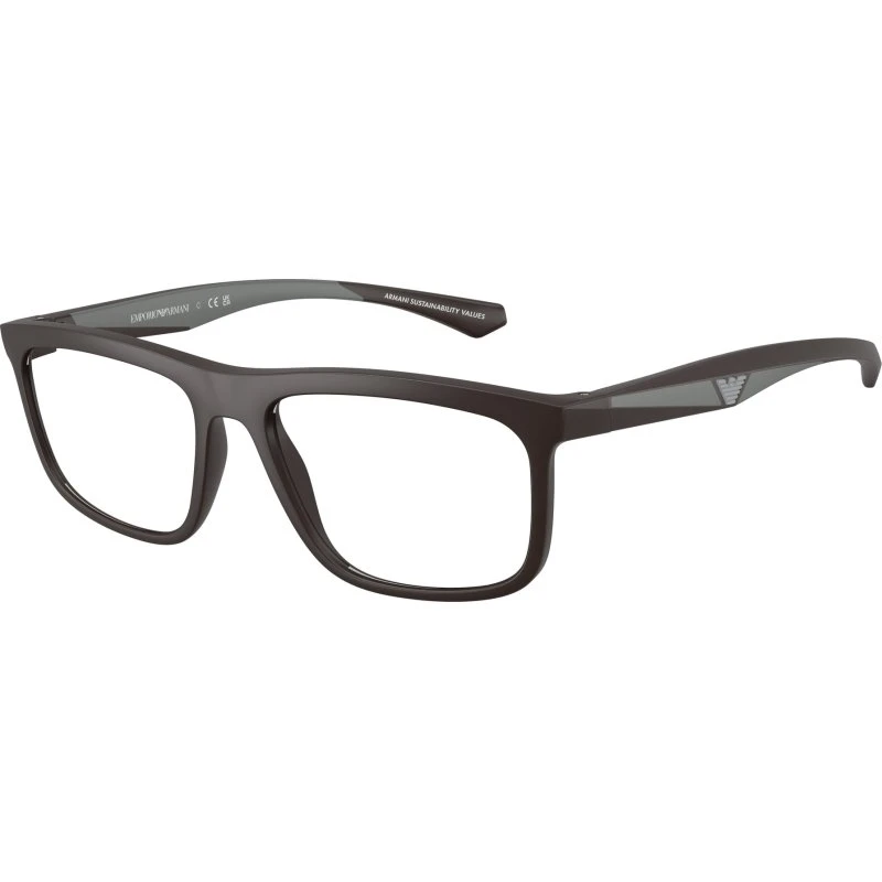 Emporio Armani EA3246 - Lunettes de vue carrées marron transparent