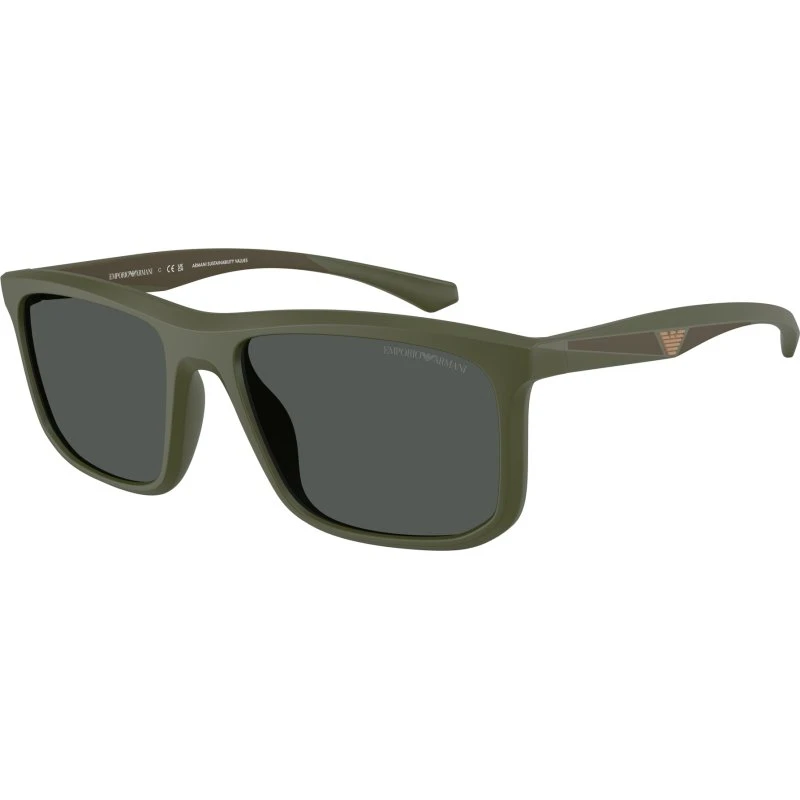 Emporio Armani EA4234U Lunettes de Soleil Carrées Vert et Gris