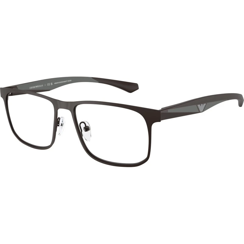 Emporio Armani EA1163 3390 - Montures Optiques Carrées en Métal Marron