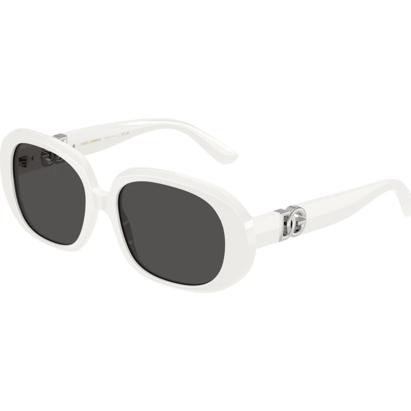 Dolce & Gabbana DG4476 Lunettes de Soleil Rondes Blanches et Grises