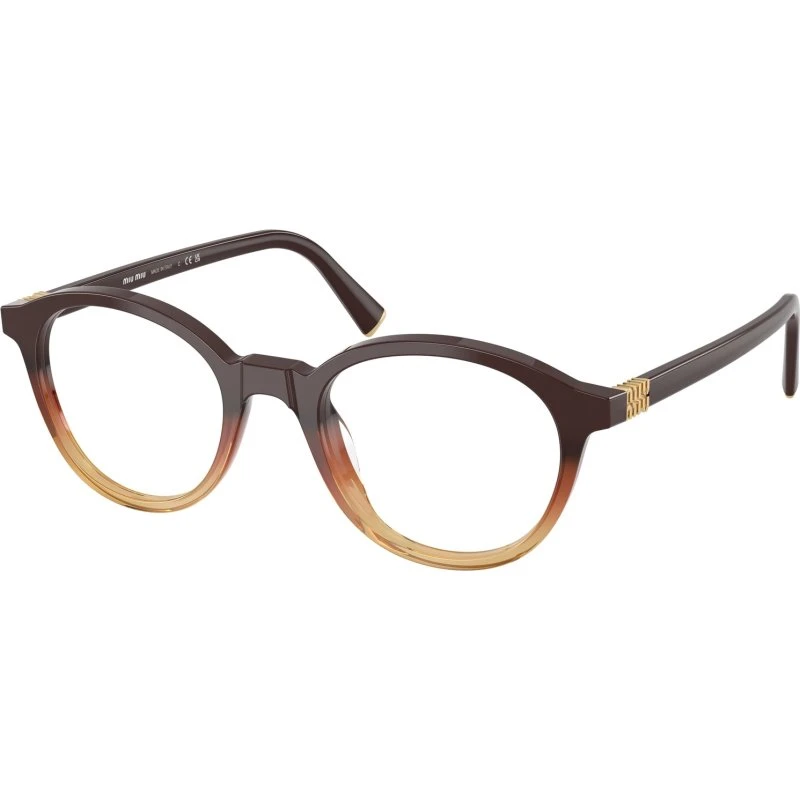 Miu Miu MU 02WV - Montures Optiques Rondes en Acétate Marron