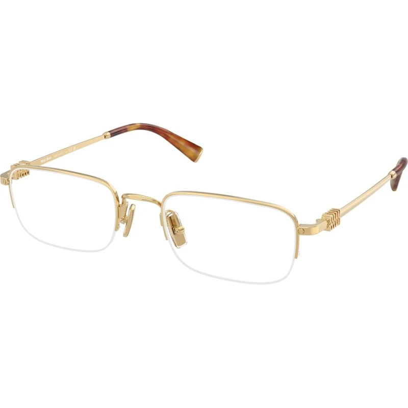 Miu Miu MU 52WV 5AK1O1 Lunettes Optiques Carrées en Métal Doré