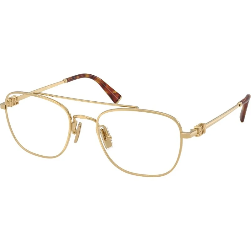 Miu Miu MU 51WV 5AK1O1 Montures Optiques Carrées en Métal Or