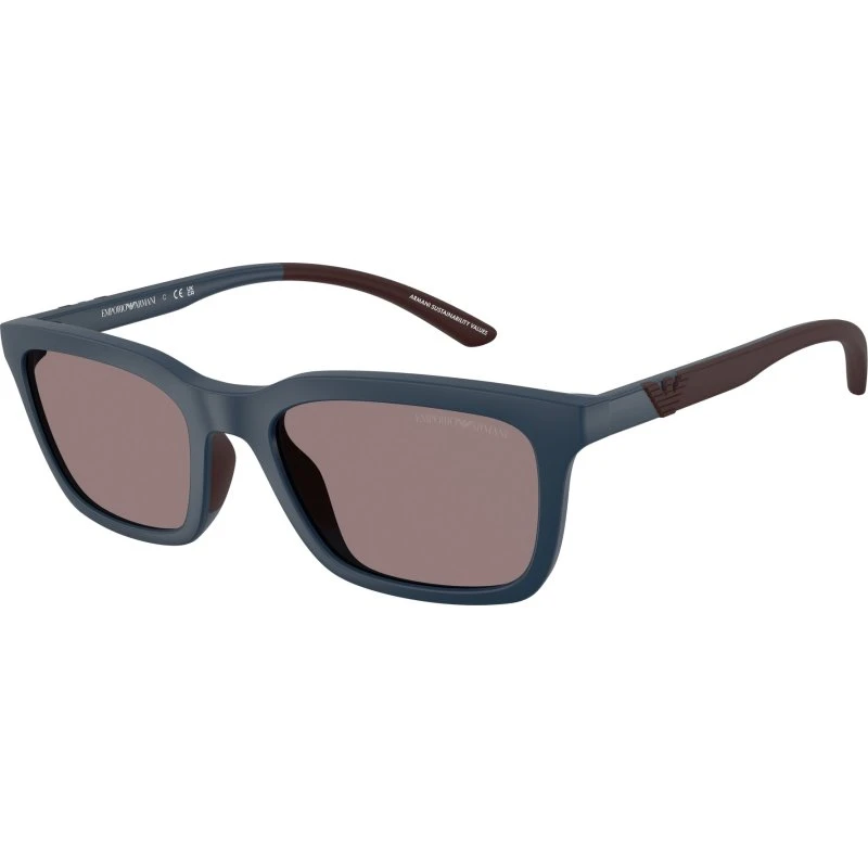 Emporio Armani EA4249U Lunettes de Soleil Carrées Bleues pour Homme