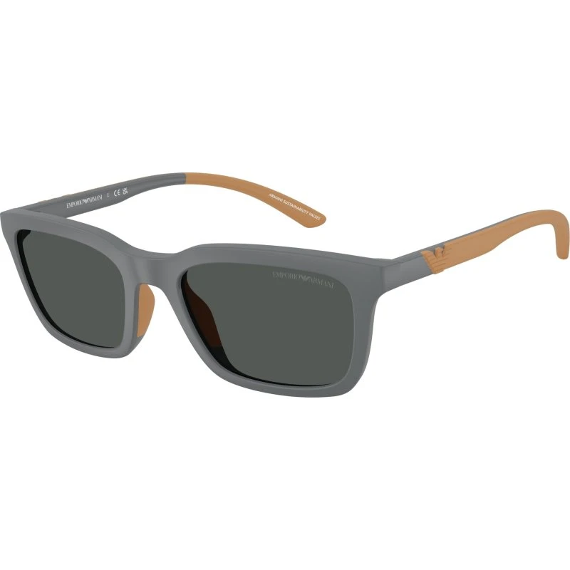 Emporio Armani EA4249U Lunettes de Soleil Carrées Grises pour Homme