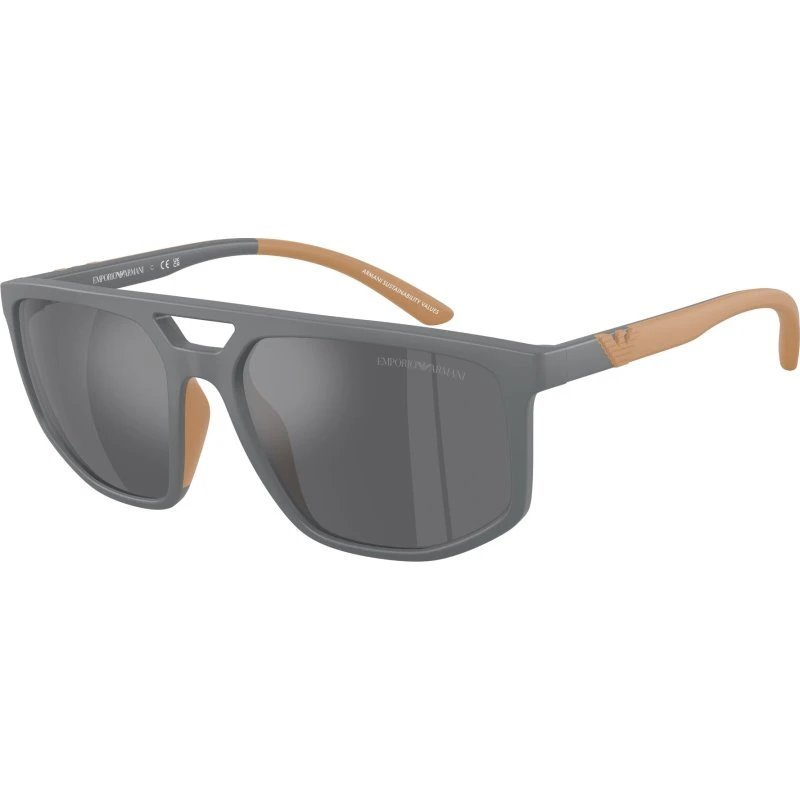 Emporio Armani EA4248U 62616G Lunettes de Soleil Pilote Miroir Gris