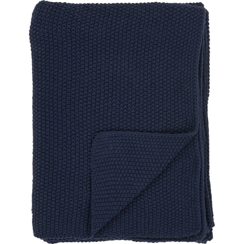 House Nordic Santos Plaid Coton Recyclé Bleu Foncé 130x170 cm