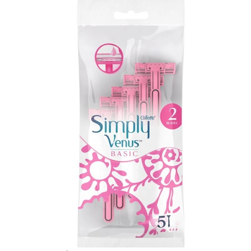Gillette Simply Venus 5 Rasoirs Jetables 2 Lames