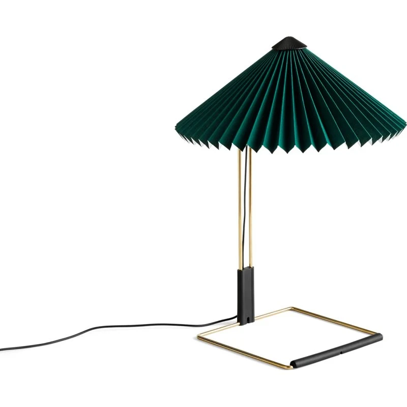 HAY Matin Lampe à poser LED, Vert et Laiton, 38 cm